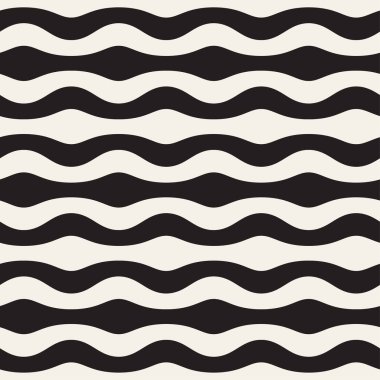 Tek renkli dalgalı çizgiler tasarlayın. Vektör geometrik seamless modeli