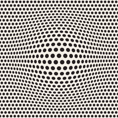 Yarı ton davul gibi şişmiş etkisi optik yanılsama. Geometrik arka plan tasarlamak. Vektör Dikişsiz retro desen.