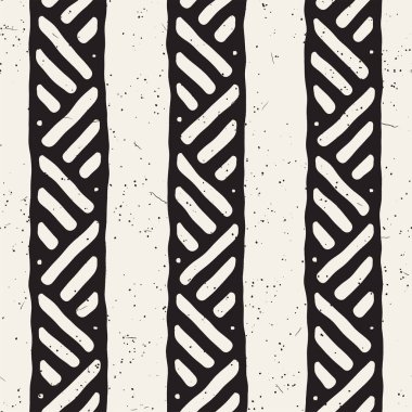Kesintisiz geometrik doodle satırları desen siyah ve beyaz. Adstract el çekilmiş retro doku.