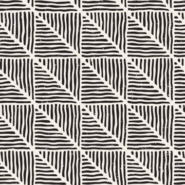Kesintisiz geometrik doodle satırları desen siyah ve beyaz. Adstract el çekilmiş retro doku.