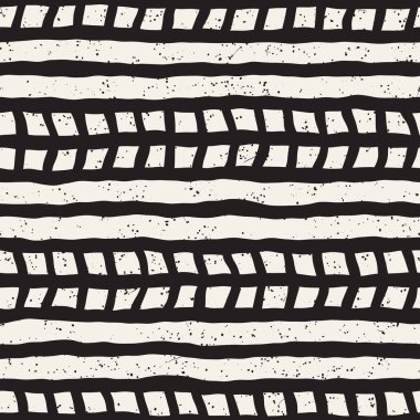 Elle çizilmiş stil seamless modeli. Soyut geometrik döşeme arka plan siyah ve beyaz. Vektör doodle hat kafes