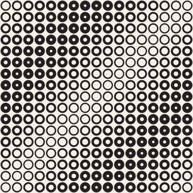 Yarı ton daireler vektör seamless modeli. Soyut geometrik doku yüzüklerin boyutu geçiş ile. Degrade geçiş etkisi arka plan,