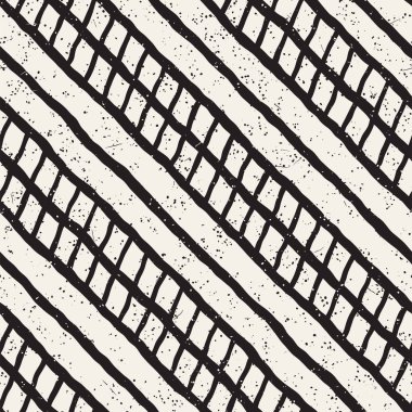 Elle çizilmiş stil seamless modeli. Soyut geometrik döşeme arka plan siyah ve beyaz. Vektör doodle hat kafes