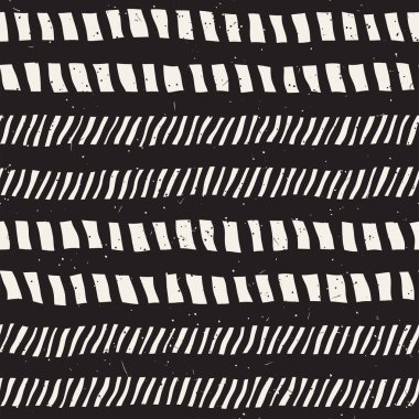 Elle çizilmiş stil seamless modeli. Soyut geometrik döşeme arka plan siyah ve beyaz. Vektör doodle hat kafes