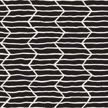 Elle çizilmiş stil seamless modeli. Soyut geometrik döşeme arka plan siyah ve beyaz. Vektör doodle hat kafes