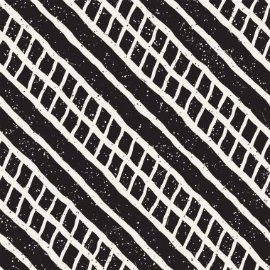 Elle çizilmiş stil seamless modeli. Soyut geometrik döşeme arka plan siyah ve beyaz. Vektör doodle hat kafes