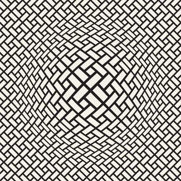 Halftone bloat effect optical illusion. Abstract geometric background design. Vector seamless black and white pattern. — Stock Vector