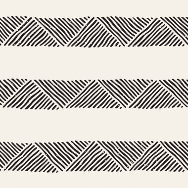 Kesintisiz geometrik doodle satırları desen siyah ve beyaz. Adstract el çekilmiş retro doku.