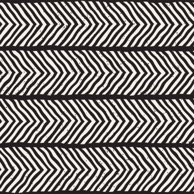 Elle çizilmiş stil seamless modeli. Soyut geometrik döşeme arka plan siyah ve beyaz. Vektör doodle hat kafes