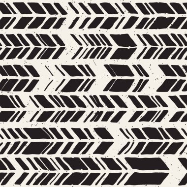 Vektör Dikişsiz serbest desen. Tek renkli yazdırma elle çizilmiş chevron doku doodle. Modern grafik tasarım.