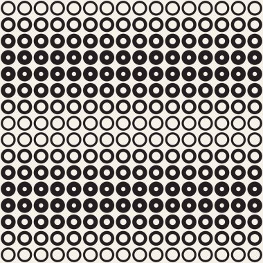 Yarı ton daireler vektör seamless modeli. Soyut geometrik doku yüzüklerin boyutu geçiş ile. Degrade geçiş etkisi arka plan,