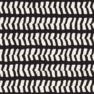 Elle çizilmiş stil seamless modeli. Soyut geometrik döşeme arka plan siyah ve beyaz. Vektör doodle hat kafes