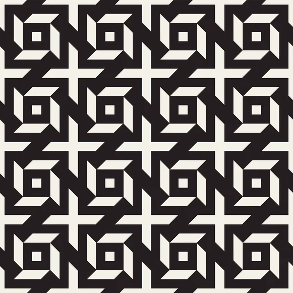 Tejido de sarga de moda enrejado. Resumen Diseño geométrico de fondo. Patrón blanco y negro sin costura vectorial . — Vector de stock