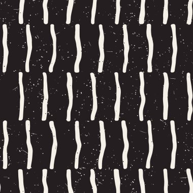 Elle çizilmiş stil seamless modeli. Soyut geometrik döşeme arka plan siyah ve beyaz. Vektör doodle hat kafes