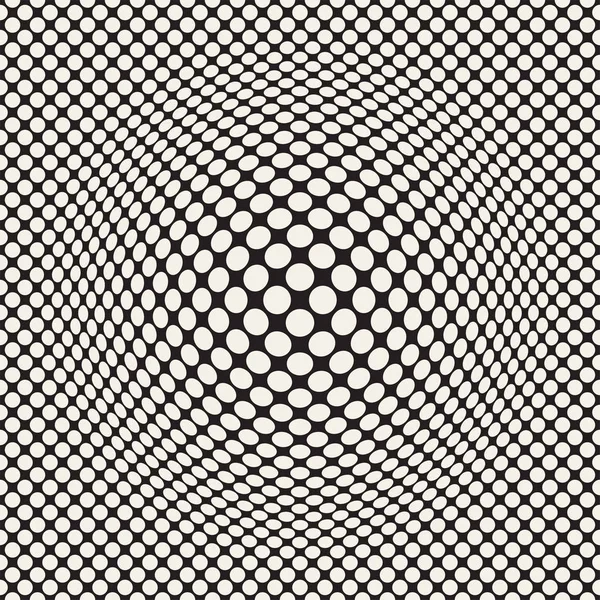 Halftone zwellen effect optische illusie. Abstracte geometrische achtergrondontwerp. Vector naadloze retro patroon. — Stockvector