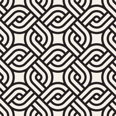 Elle çizilmiş stil soyut seamless modeli siyah beyaz. Retro serbest çentikli çizgiler doku.