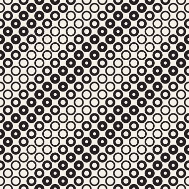 Yarı ton daireler vektör seamless modeli. Soyut geometrik doku yüzüklerin boyutu geçiş ile. Degrade geçiş etkisi arka plan,