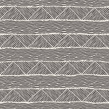 Kesintisiz geometrik doodle satırları desen siyah ve beyaz. Adstract el çekilmiş retro doku.
