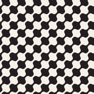 Tek renkli dalgalı çizgiler tasarlayın. Vektör geometrik seamless modeli