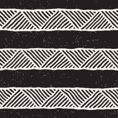 Kesintisiz geometrik doodle satırları desen siyah ve beyaz. Adstract el çekilmiş retro doku.