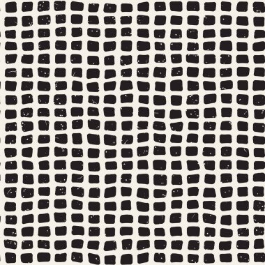 Elle çizilmiş stil seamless modeli. Soyut geometrik döşeme arka plan siyah ve beyaz. Vektör doodle hat kafes