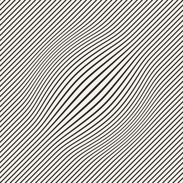 Halftone zwellen effect optische illusie. Abstracte geometrische achtergrondontwerp. Vector naadloze zwart-wit patroon. — Stockvector