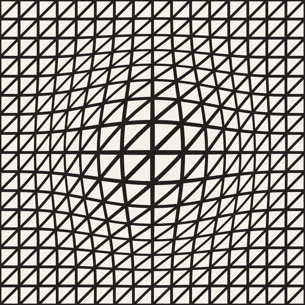 Halftone zwellen effect optische illusie. Abstracte geometrische achtergrondontwerp. Vector naadloze zwart-wit patroon. — Stockvector