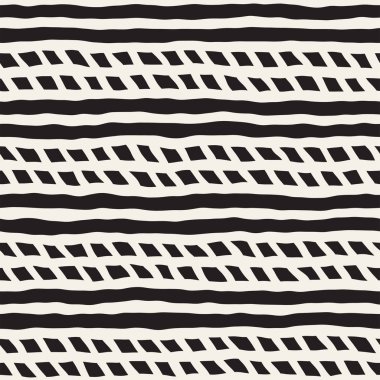 Elle çizilmiş stil seamless modeli. Soyut geometrik döşeme arka plan siyah ve beyaz. Vektör doodle hat kafes