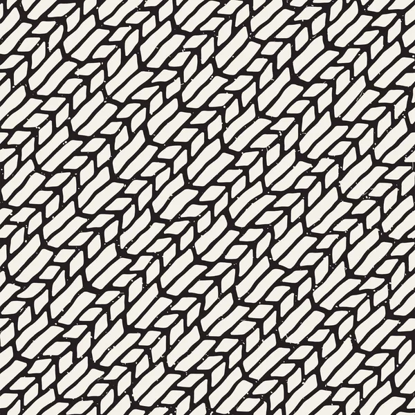 Handgezeichnete Stil nahtlose Muster. abstrakte geometrische Fliesen Hintergrund in schwarz und weiß. Vektor-Doodle-Liniengitter — Stockvektor