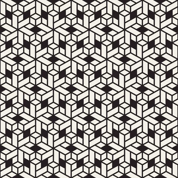 Padrão de listras sem costura vetorial. Textura moderna e elegante com treliça monocromática. Repetindo grade hexagonal geométrica. Design de treliça simples . — Vetor de Stock