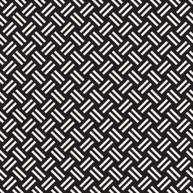 Trendy dimi örgü kafes. Geometrik arka plan tasarlamak. Vektör sorunsuz siyah-beyaz desen.