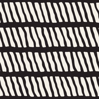 Elle çizilmiş stil seamless modeli. Soyut geometrik döşeme arka plan siyah ve beyaz. Vektör doodle hat kafes