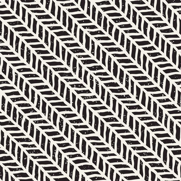 手描きスタイルのシームレスなパターン。黒と白の幾何学的なタイル張りの背景を抽象化します。ベクトル落書き線格子 — ストックベクタ