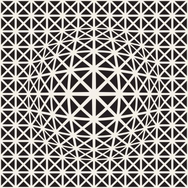 Yarı ton davul gibi şişmiş etkisi optik yanılsama. Geometrik arka plan tasarlamak. Vektör Dikişsiz siyah-beyaz desen.