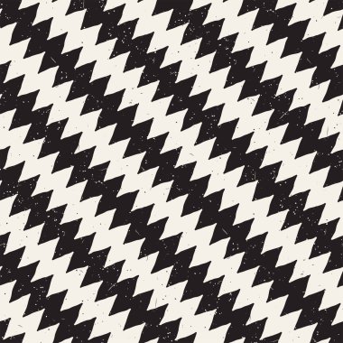 El çekilmiş soyut seamless modeli siyah beyaz. Retro serbest çentikli çizgiler doku.