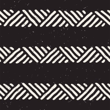 Kesintisiz geometrik doodle satırları desen siyah ve beyaz. Adstract el çekilmiş retro doku.