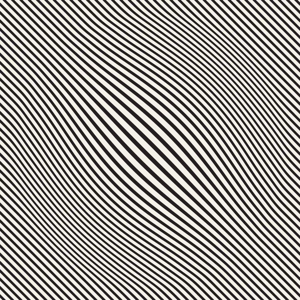 Halftone zwellen effect optische illusie. Abstracte geometrische achtergrondontwerp. Vector naadloze zwart-wit patroon. — Stockvector