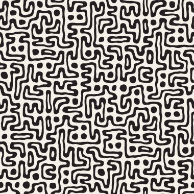 Labirent çizgileri ile Seamless modeli. Tek renkli arka plan. Vektör el çekilmiş labyrinth.