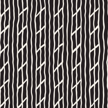 Elle çizilmiş stil seamless modeli. Soyut geometrik döşeme arka plan siyah ve beyaz. Vektör doodle hat kafes