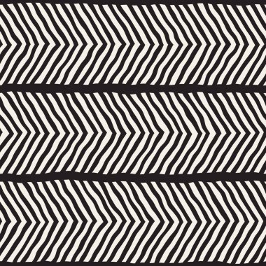 Elle çizilmiş stil seamless modeli. Soyut geometrik döşeme arka plan siyah ve beyaz. Vektör doodle hat kafes