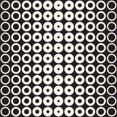 Yarı ton daireler vektör seamless modeli. Soyut geometrik doku yüzüklerin boyutu geçiş ile. Degrade geçiş etkisi arka plan,