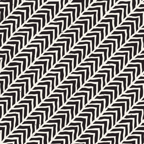 Einfaches geometrisches Muster mit Tinte. Monochrom schwarz-weiß Striche Hintergrund. Handgezeichnete Tuschetextur für Ihr Design — Stockvektor