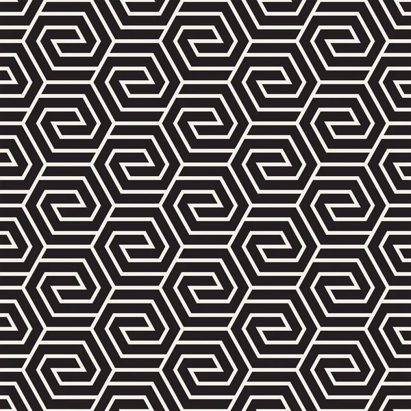 Modèle de rayures vectorielles sans couture. Texture moderne et élégante avec treillis monochrome. Grille hexagonale géométrique à répétition. Conception de treillis simple . — Image vectorielle