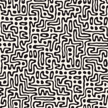 Labirent çizgileri ile Seamless modeli. Tek renkli arka plan. Vektör el çekilmiş labyrinth.