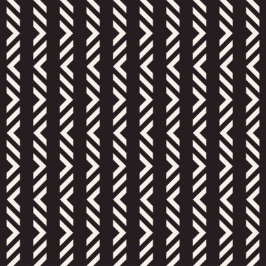 Sorunsuz etnik çizgiler desen. Siyah ve beyaz geometrik desen. Vektör tasarımı için yazdırma.