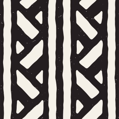 Kesintisiz geometrik doodle satırları desen siyah ve beyaz. Adstract el çekilmiş retro doku.