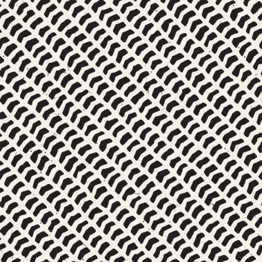 Elle çizilmiş stil seamless modeli. Soyut geometrik döşeme arka plan siyah ve beyaz. Vektör doodle hat kafes