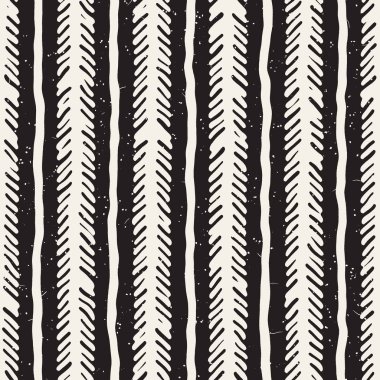 Elle çizilmiş stil seamless modeli. Soyut geometrik döşeme arka plan siyah ve beyaz. Vektör doodle hat kafes