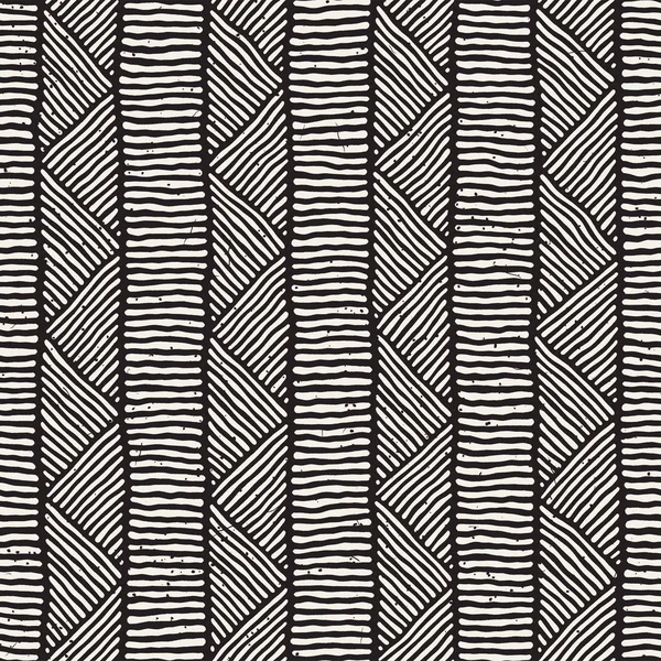 Kesintisiz geometrik doodle satırları desen siyah ve beyaz. Adstract el çekilmiş retro doku. — Stok Vektör