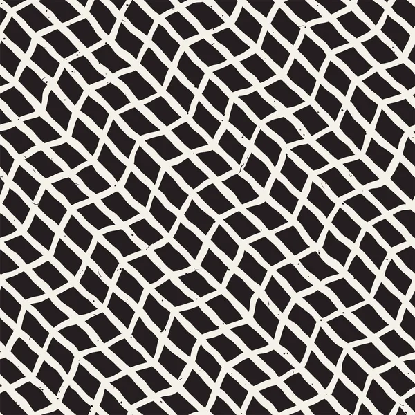 Einfaches geometrisches Muster mit Tinte. Monochrom schwarz-weiß Striche Hintergrund. handgezeichnete Tuschetextur für Ihre Desig — Stockvektor